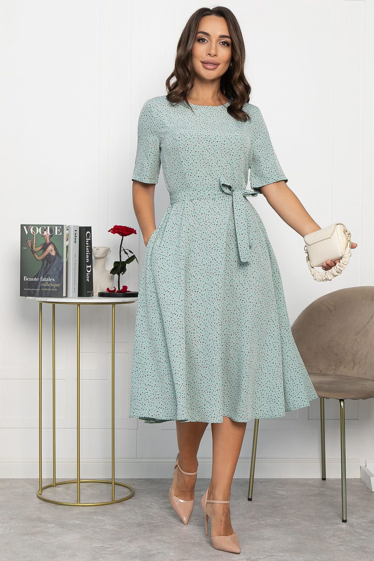 Платье Стиляги (светло-зеленое) П13999-16М