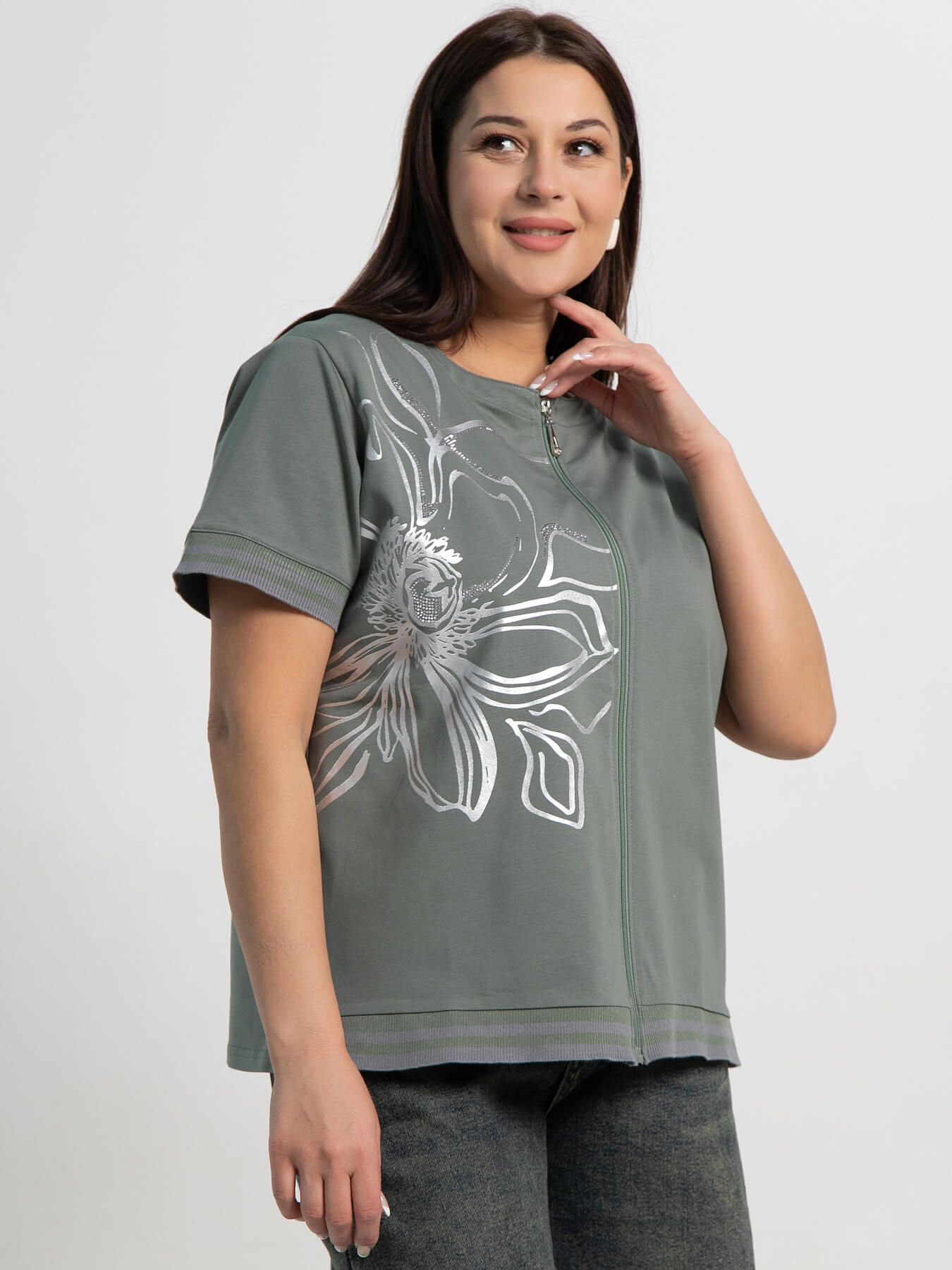 Блуза Бэлла (оливковый) Б15358-20М