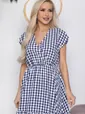 Платье Коста-Рика темно-синее в клетку П10449
