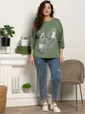 Блуза Цветочная рапсодия (зеленая) Б15312-18М