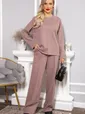 Костюм трикотажный Осенний комфорт (коричневый) К14680-30М
