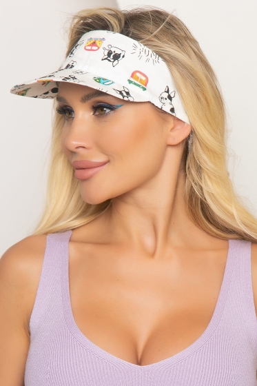 Козырек хлопковый (бульдожки, белый) КЗ8