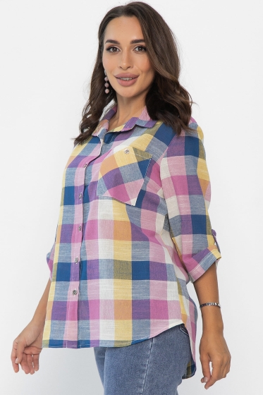 Рубашка Аланта НЬЮ (желто-розовая) Б14037-18М