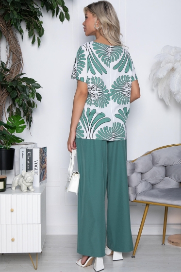 Костюм Шейла (зеленый/принт) К10512
