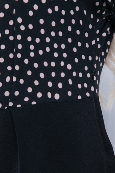 Платье "Неотразимая" (блэк/горох) П7163