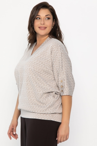 Джемпер трикотажный Вэнсдей (бежевый) Б14485-4М