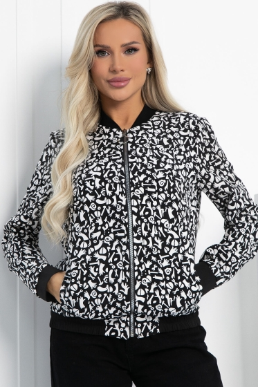 Бомбер Клара (черно-белый) Б12856-44М