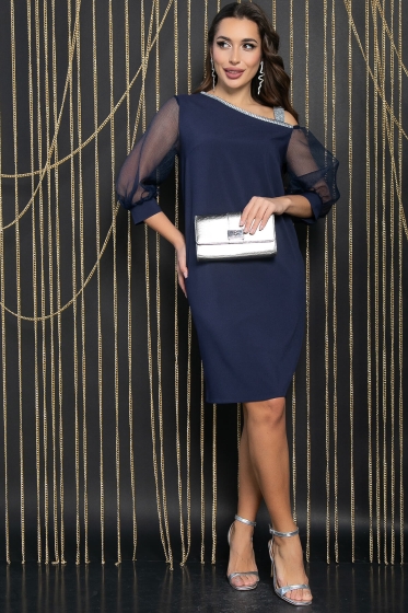 Платье вечернее Коктейльная вечеринка (синее) П14472-7М