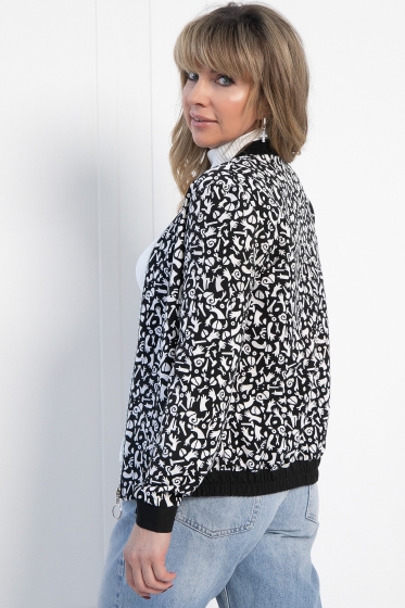 Бомбер Клара (черно-белый) Б12856-44М