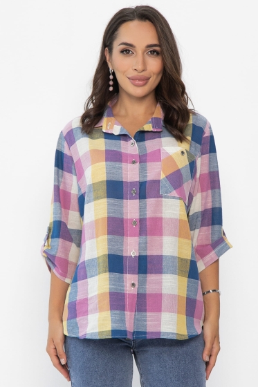 Рубашка Аланта НЬЮ (желто-розовая) Б14037-18М