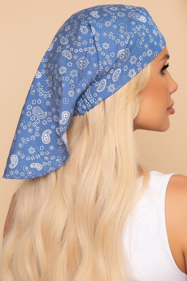 Бандана-косынка (пейсли, голубая) БК4