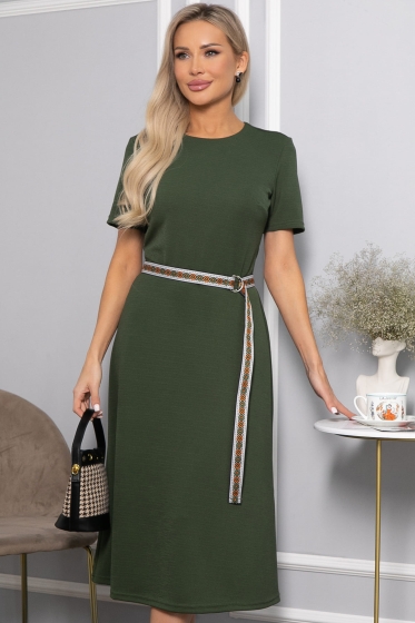 Платье трикотажное Парижанка (зеленое) П14415-10М Платье трикотажное Парижанка (зеленое) П14415-10М